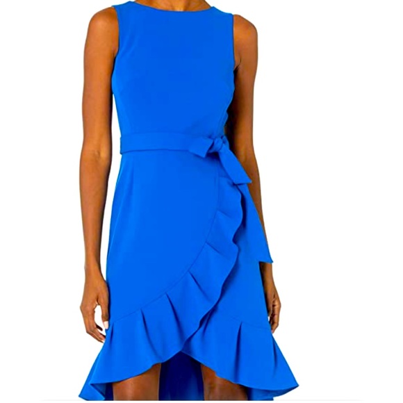 Calvin Klein Cobalt Blue Ruffled Dress - Picture 1 of 4